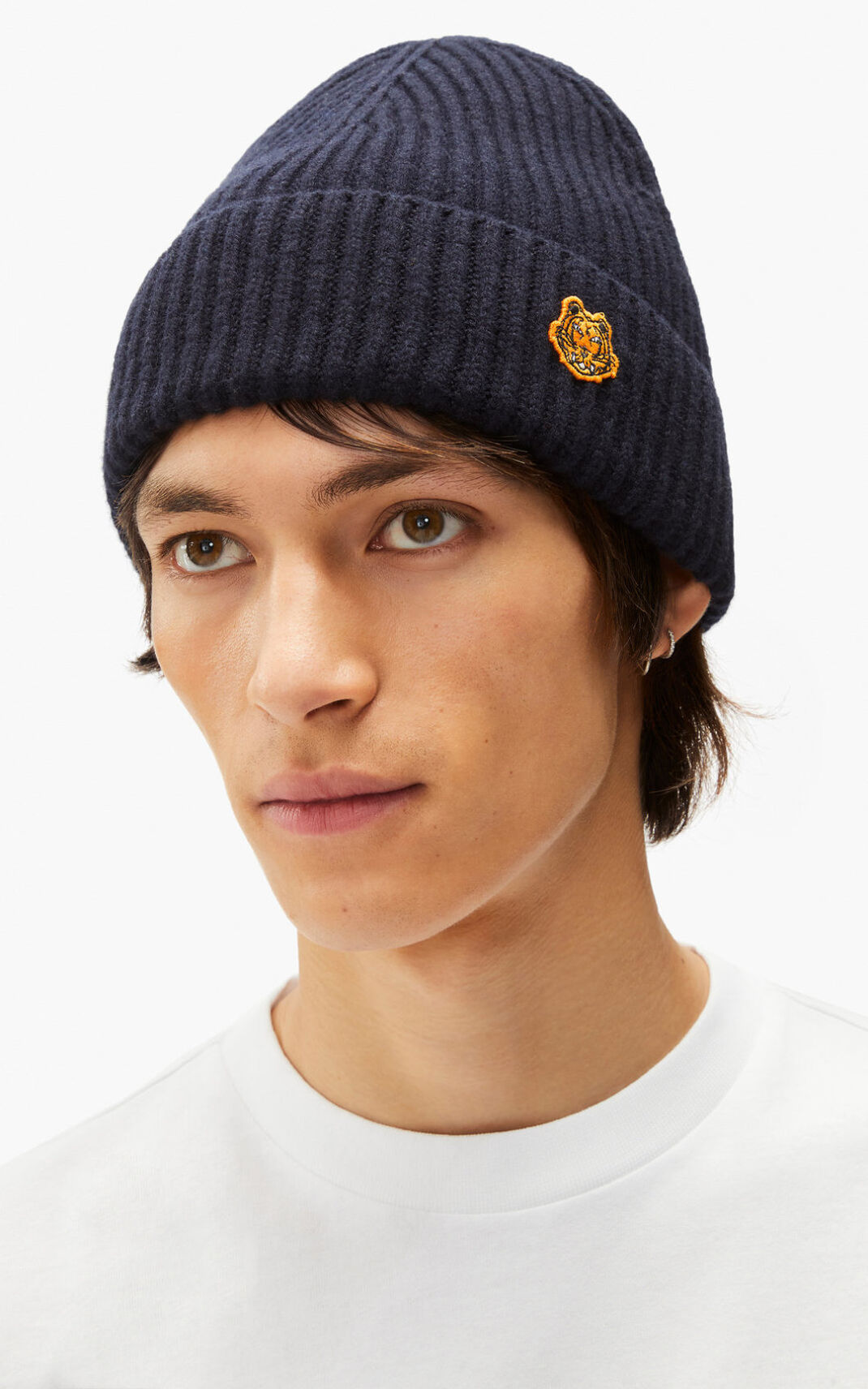 Kenzo Tiger Crest wool Bere Erkek Mavi | 0846-KNAWL